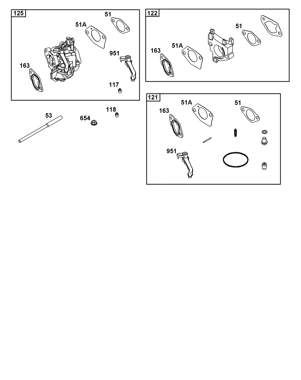 Carburetor Group Diagram and Parts List for 25T237-0036-H5 200000 - 399999 Briggs and Stratton Engine